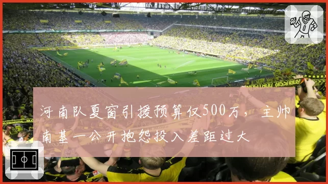 河南队夏窗引援预算仅500万，主帅南基一公开抱怨投入差距过大